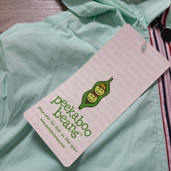 NWT Peekaboo Beans Women's Full Zip Hooded Windbreaker Jacket Size M - Picture 6 of 10